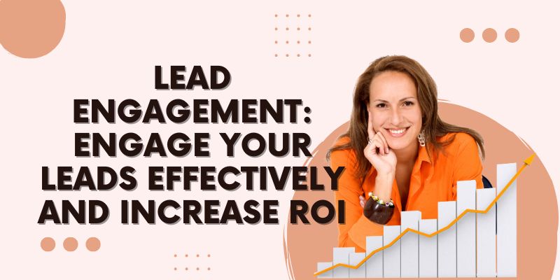 miling businesswoman with graphs indicating growth, symbolizing the success of effective lead engagement strategies.
